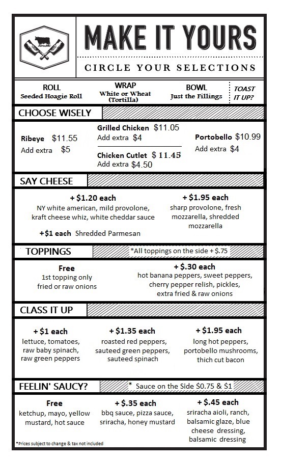 Menu Cleavers Philly